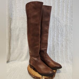 Tall Brown Leather Riding Boots
